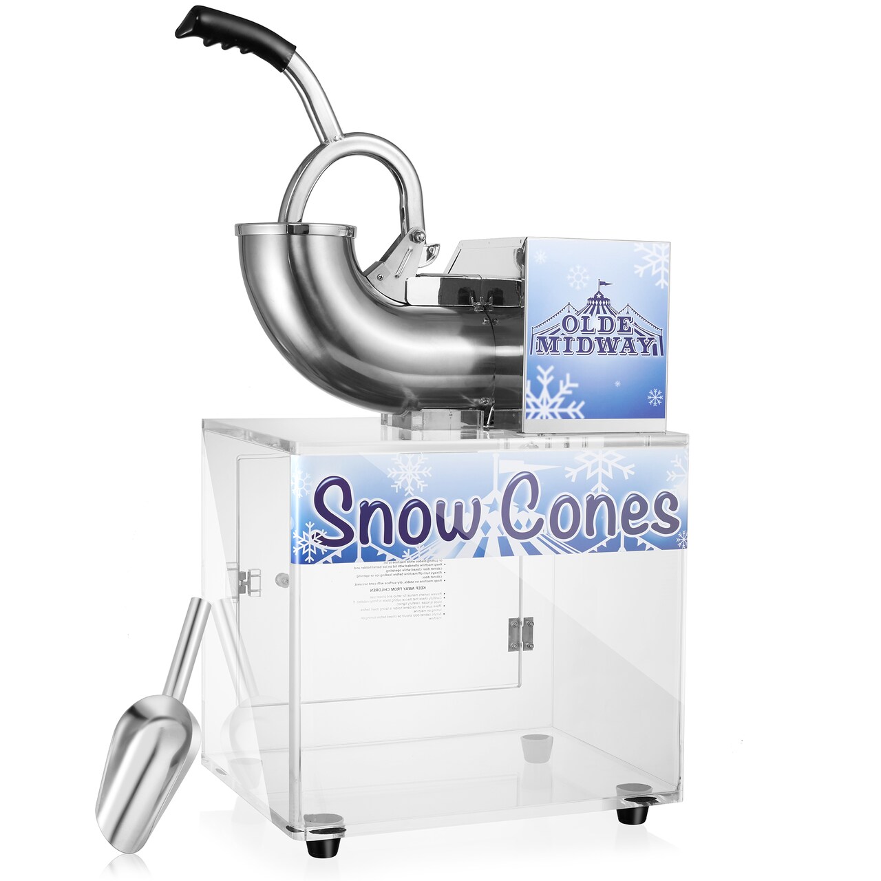 Olde Midway Commercial Snow Cone Machine, Shaved Ice Maker with Stainless Steel Scoop